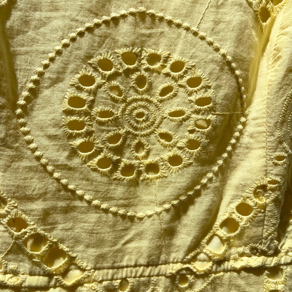 Japna yellow eyelet cotton dress M - Picture 3 of 5